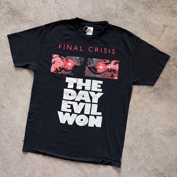 Vintage Y2K AAA Tag DC Comics Final Crisis The Day Evil‎ Won Tee Black Large - Picture 1 of 7